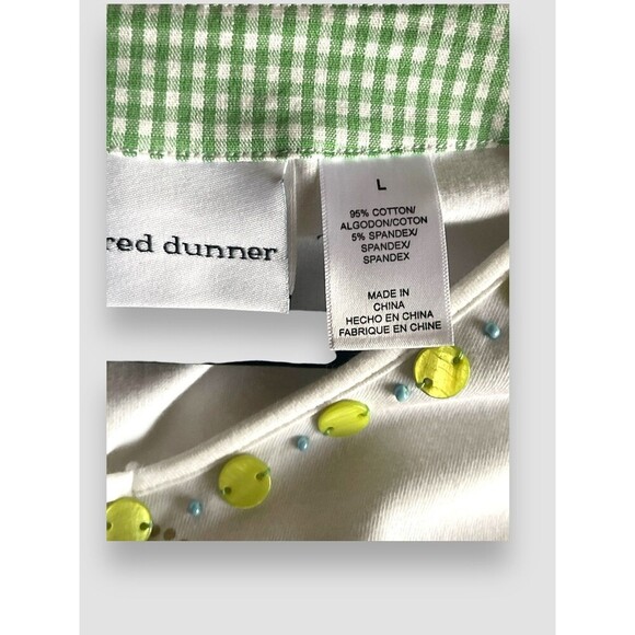 Alfred Dunner T-Shirt Women’s L Blue Green Floral Embellished Casual Top NWT - Picture 6 of 7